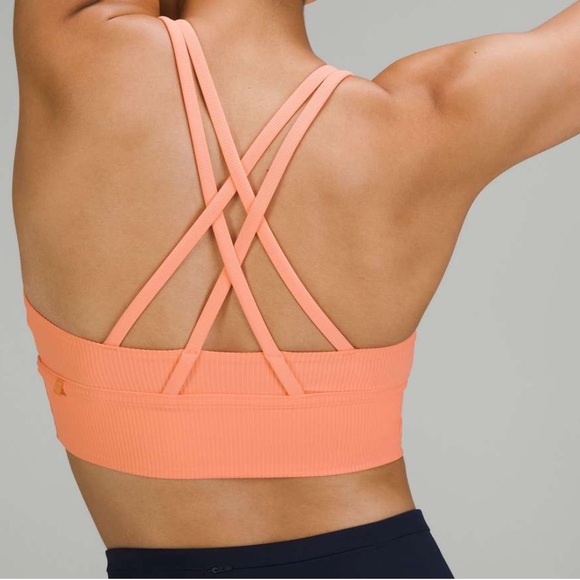 Lululemon Energy Longline Ribbed Bra Peach. Size 6 - Picture 2 of 6